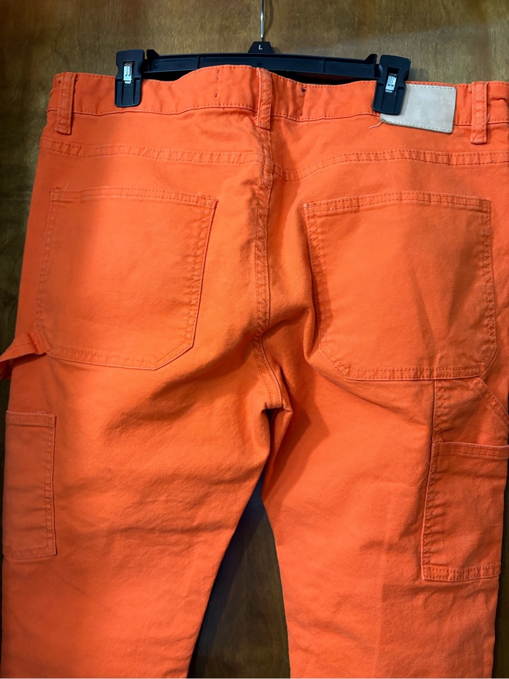 Valabasas Orange Carpenter Tapered ButtonFly Cargo Pants 38 - Picture 7 of 12